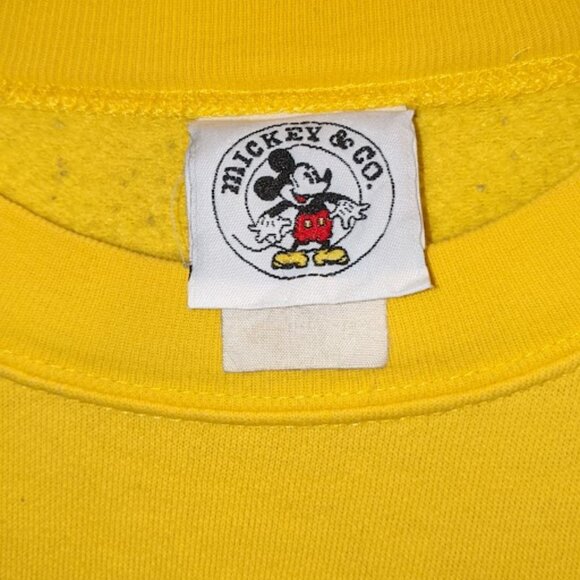 Vintage Yellow Mickey Mouse Sweatshirt Size Large - Picture 3 of 12